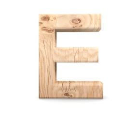 3D decorative wooden Alphabet, capital letter E