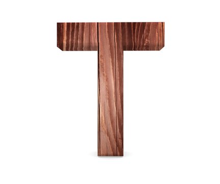 3D decorative wooden Alphabet, capital letter T
