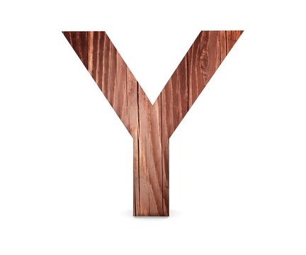 3D decorative wooden Alphabet, capital letter Y