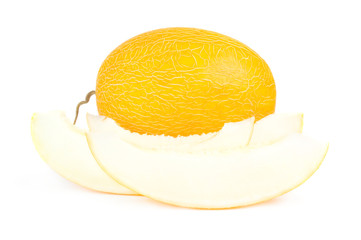 Fresh sweet melon isolated on a white background cutout
