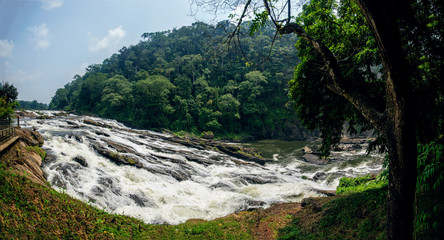 Fototapeta premium Vazachal low-angle water falls, Thrissur district, Kerala state, India