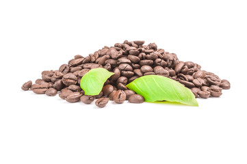 Coffee beans isolated on a white background cutout