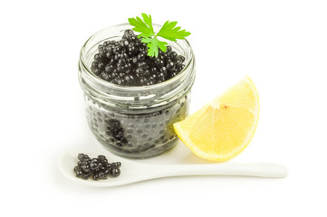 Black caviar isolated on a white background cutout