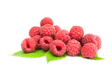 Sweet raspberry over a white background