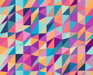 Vector Seamless Multicolor Triangle Low Poly Geometric Pattern