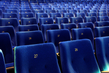 Chair blue color in the theater