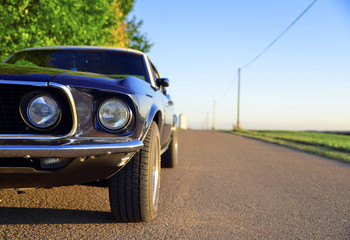 Ford Mustang OIdtimer Hintergrund - obrazy, fototapety, plakaty