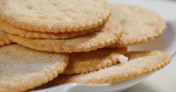 Sugar biscuit crackers.