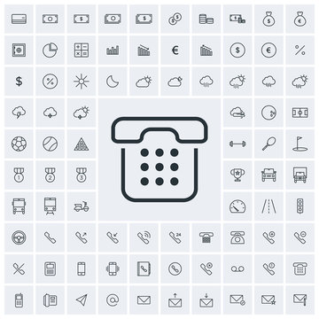 Telephone icon, vector icon set