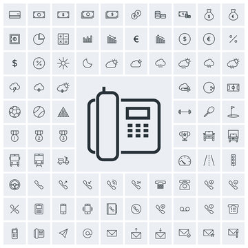 Telephone icon, vector icon set