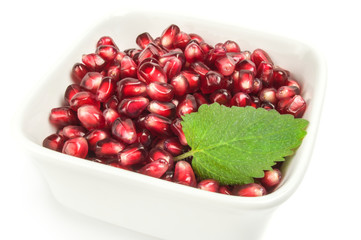 Red pomegranate isolated on a white background cutout