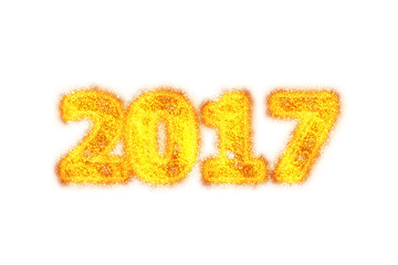 Happy New Year 2017 design with fire.