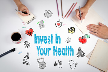 Invest in your health concept. Healty lifestyle background. The