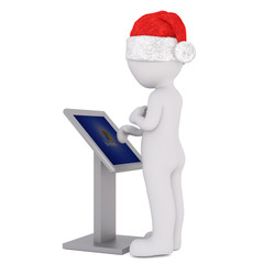 3d toon in Santa hat using touchscreen console © 3DMan.eu