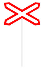 Warning traffic sign - Single-track railway