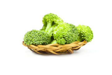 Fresh raw broccoli isolated on a white background cutout