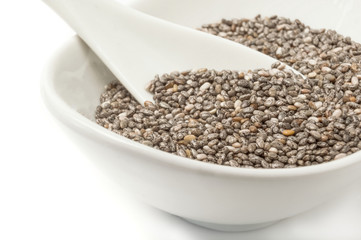 Chia seeds isolated over a white background
