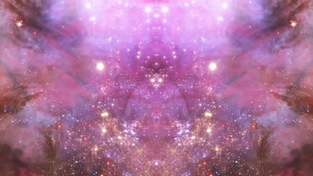 Video Background 2302: Multidimensional space travel star field kaleido (Loop).