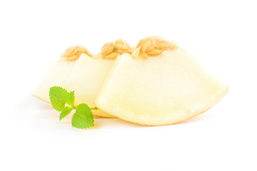 Yellow melon isolated on a white background cutout