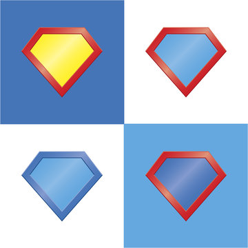 Superhero logo template blank super hero badge set