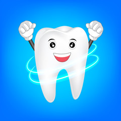 Clean tooth character. Dental care Concept. Illustration icon design.