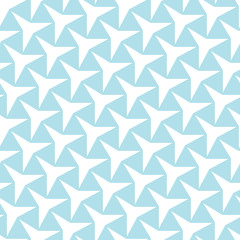Fototapeta premium Abstract geometry light blue deco art three point star pattern