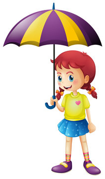 Little girl holding umbrella