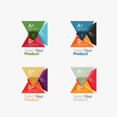 Set of triangle option infographic layouts