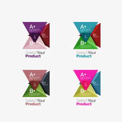 Set of triangle option infographic layouts