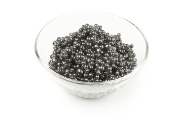 Sturgeon roe isolated on a white background with clipping path