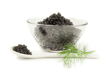 Black caviar isolated on a white background cutout