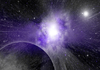 Obraz premium Stars, dust and gas nebula in a far galaxy