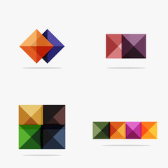 Set of square abstract backgrounds or infographics for content