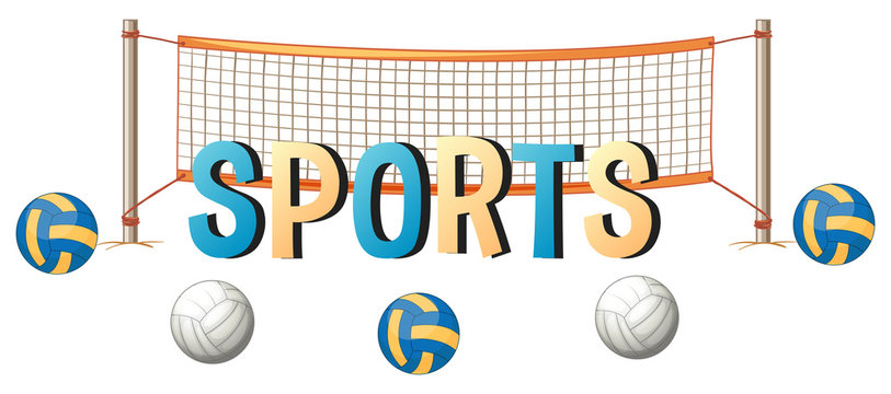 Word design for sports with ball and net