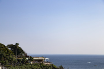 Fototapeta premium View of Enoshima Island From the Observation Deck at Samuel cocking garden - Kamakura, Japan