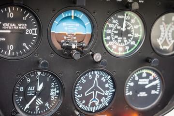 Helicopter Flight Instruments Gauge Panel
