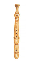 Isolated watercolor flute on white background. Musical instrument. Gentle sound. © inspiring.team