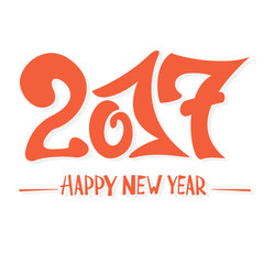 Happy New Year 2017 on white background