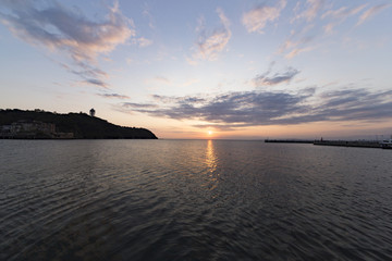 Sunset view of Enoshima - Nov. 6, 2016: Fujisawa, Japan - Enoshima landscape.