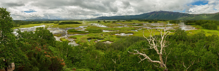 Fototapeta na wymiar Panorama of Uzon Caldera. Kronotsky Nature Reserve