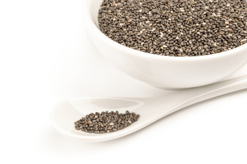 Nutritious chia seeds isolated on a white background cutout