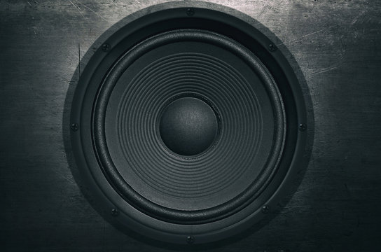 Audio spekaer on black background