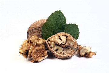 walnuts on white