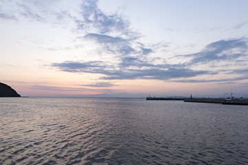 Fototapeta premium Sunset view of Enoshima - Nov. 6, 2016: Fujisawa, Japan - Enoshima landscape.