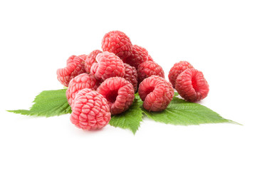 Ripe red raspberries