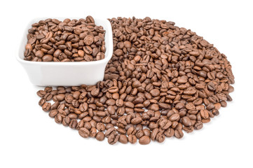 Brazilian coffee on a white background. Clipping path