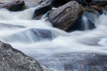 Waterfall in rainforest at northern of Thailand.
