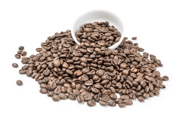 Coffee beans isolated on a white background cutout