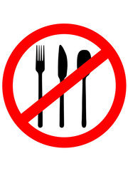 Prohibition sign icon. No food. Vector illustration.No Eating Sign