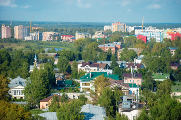 Fototapeta na wymiar Top view of the city of Vologda. Russia